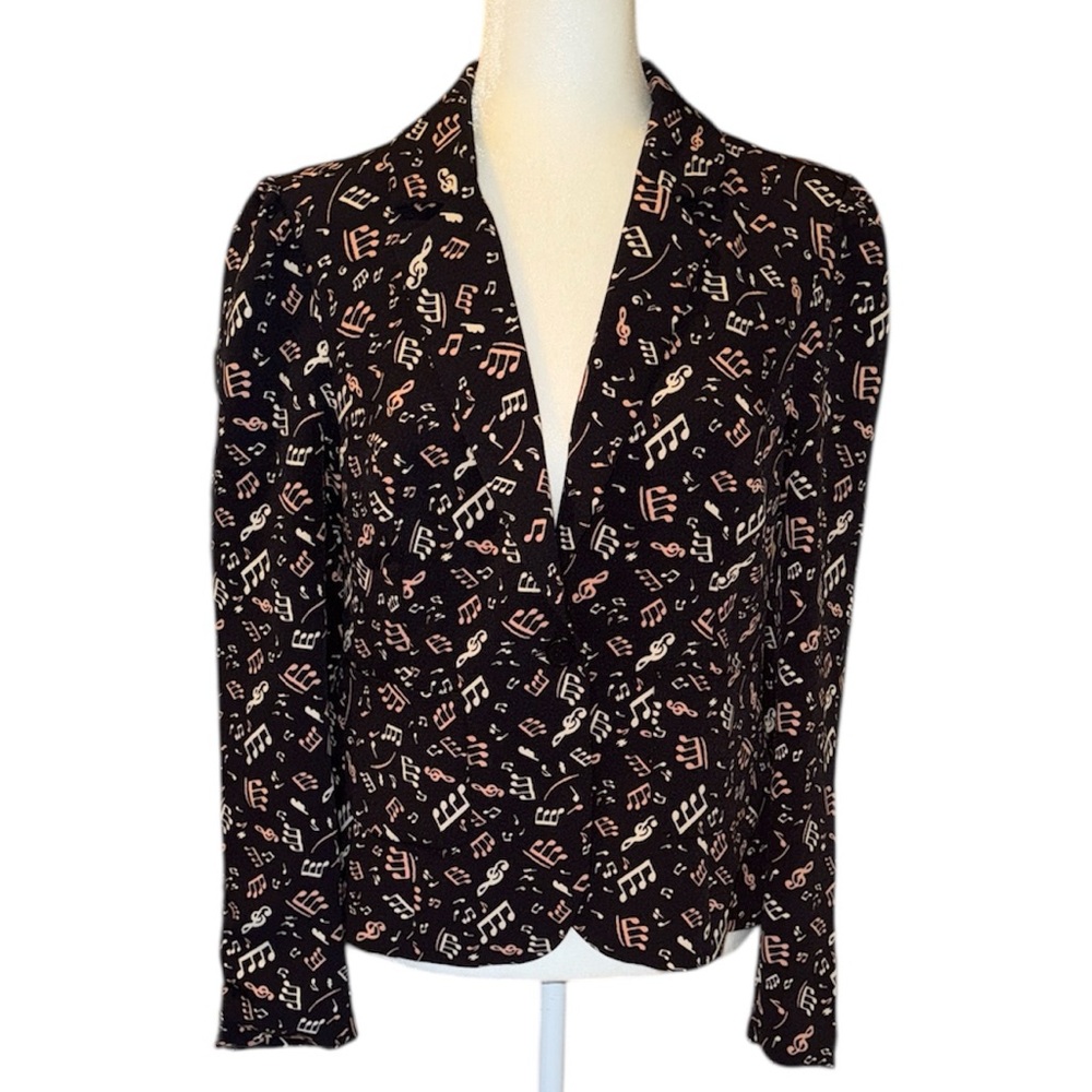 ModCloth Music Note Peplum Jacket/Blazer, NWOT, Size Large
